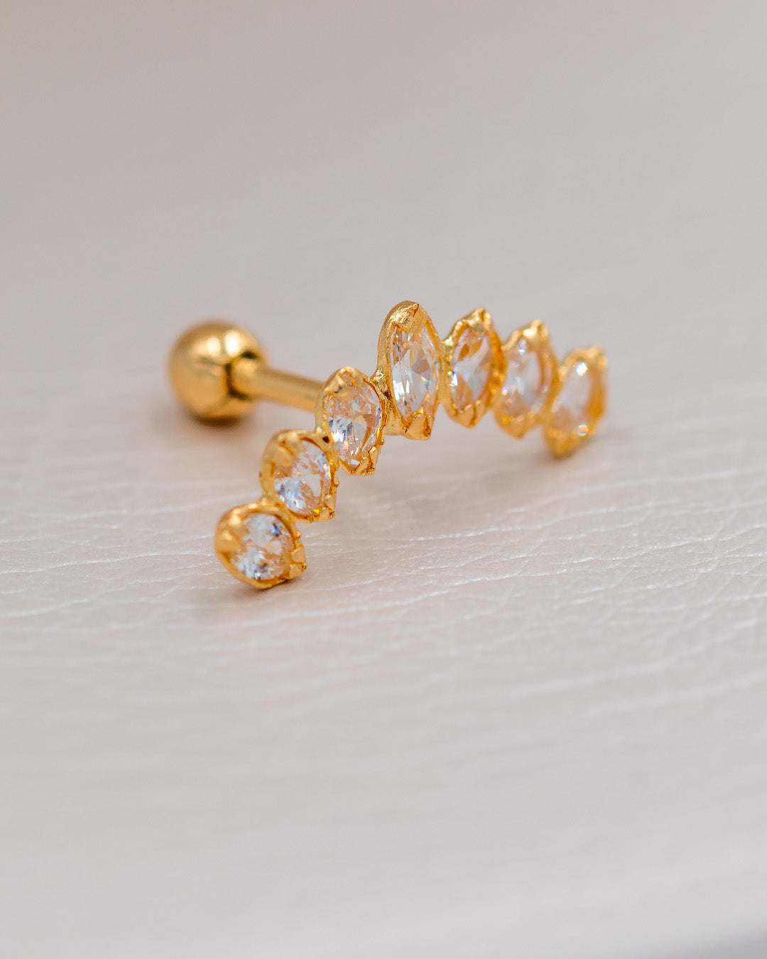 Piercing 7 Piedras Arco - Oro Amarillo 18k