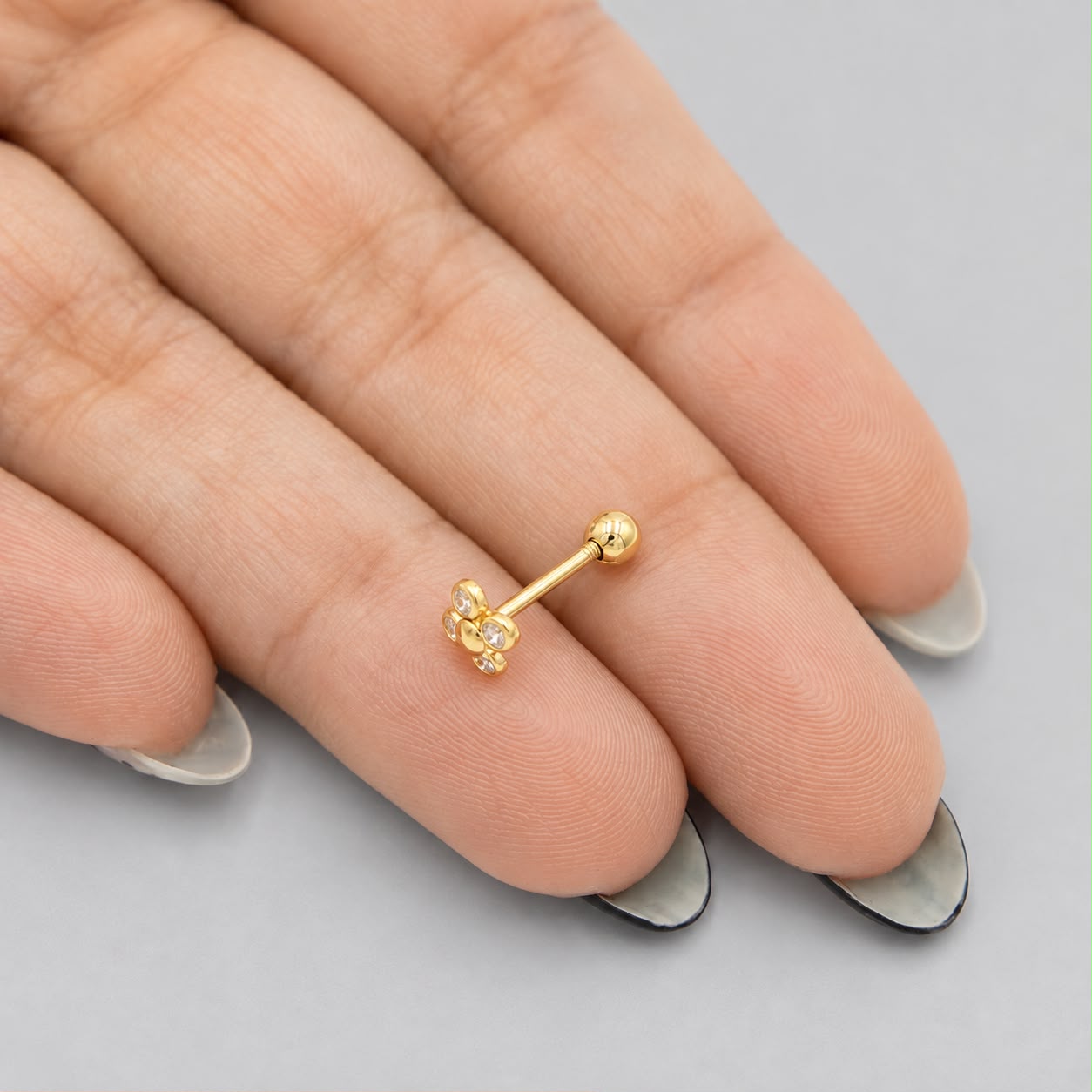 Piercing Flor Mini - Oro Amarillo 18k