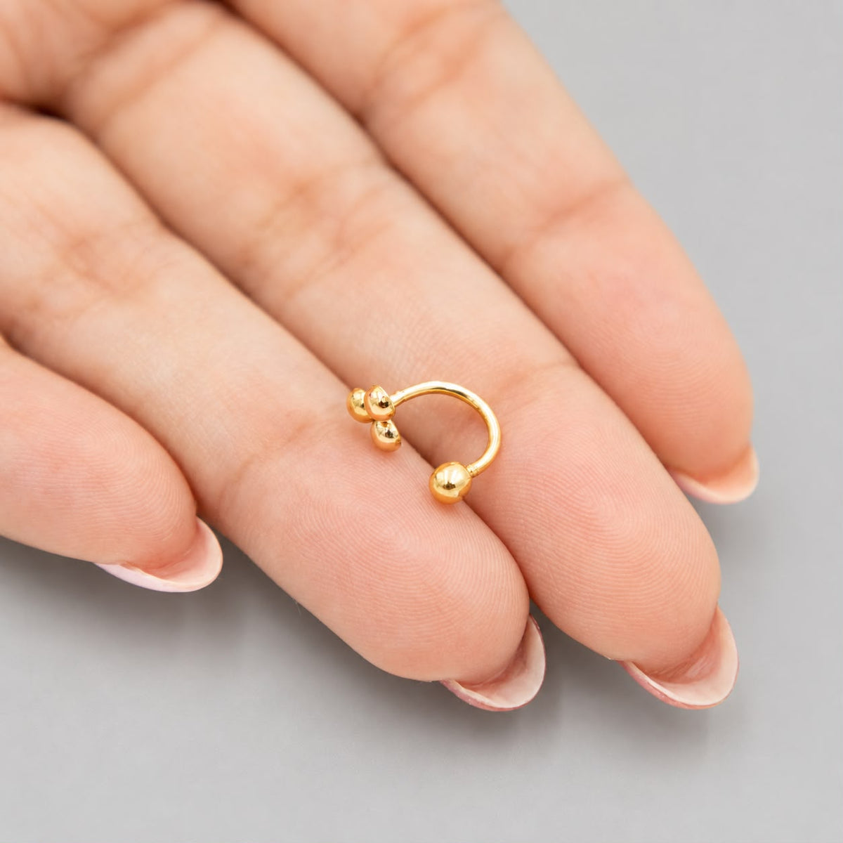 Piercing Tipo Candonga Tres Oros - Oro Amarillo 18k