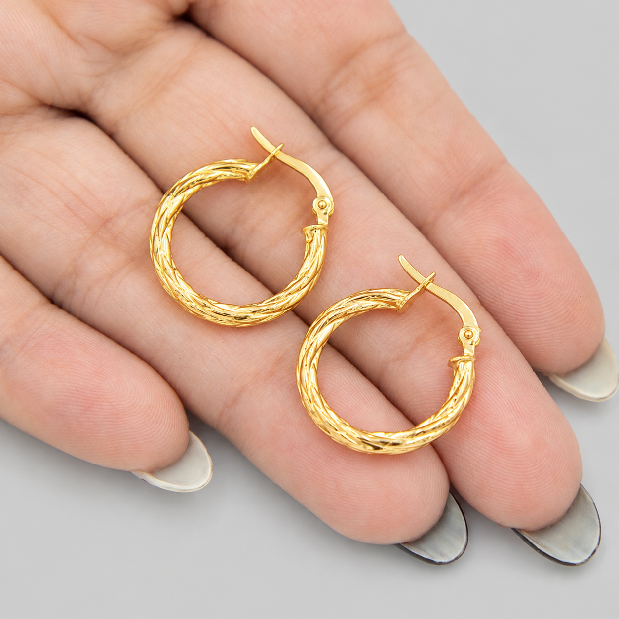 Candongas Espiral con Textura - 1,55 gr