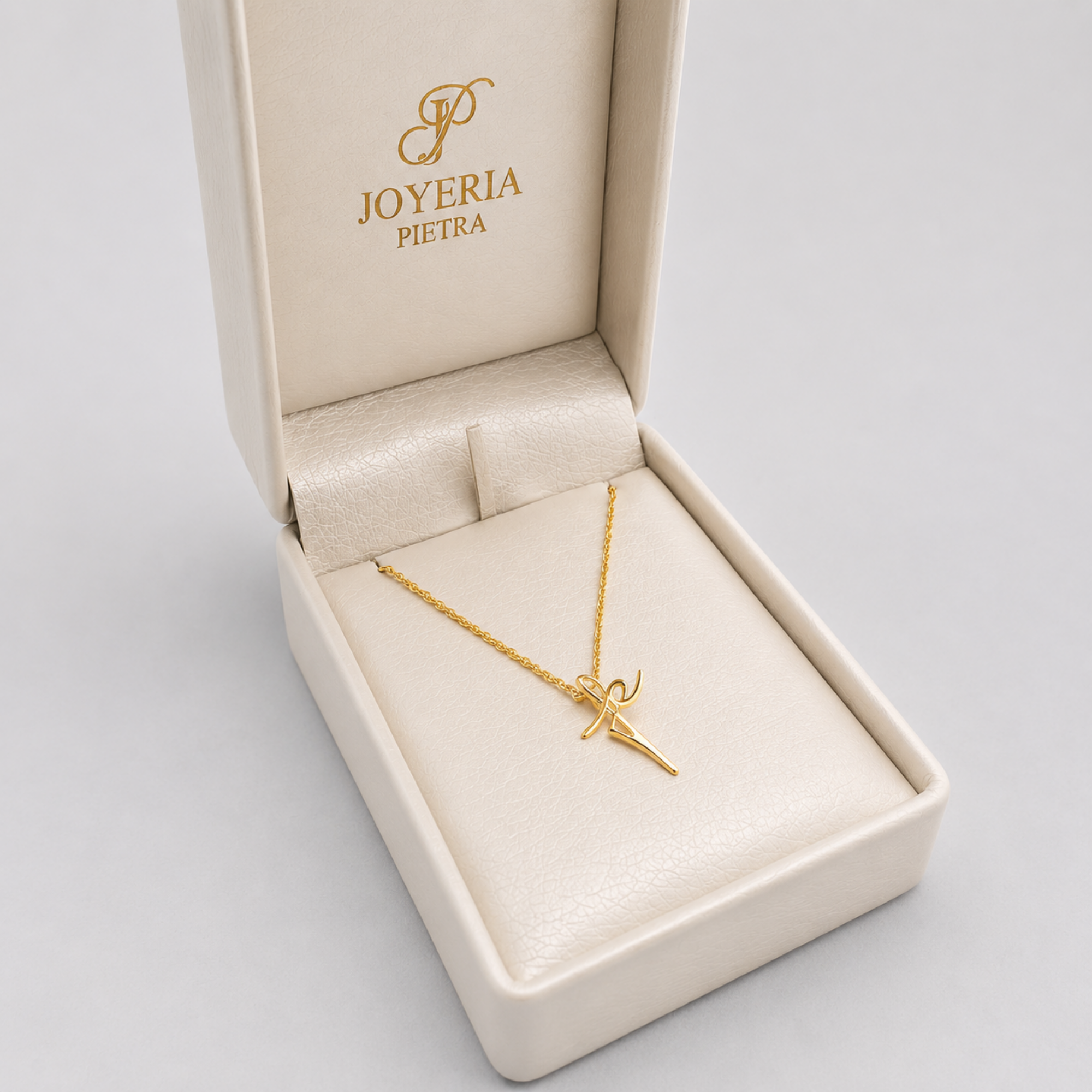 Set Cadena Mini Lazo + Dije Fé - Oro Amarillo 18K
