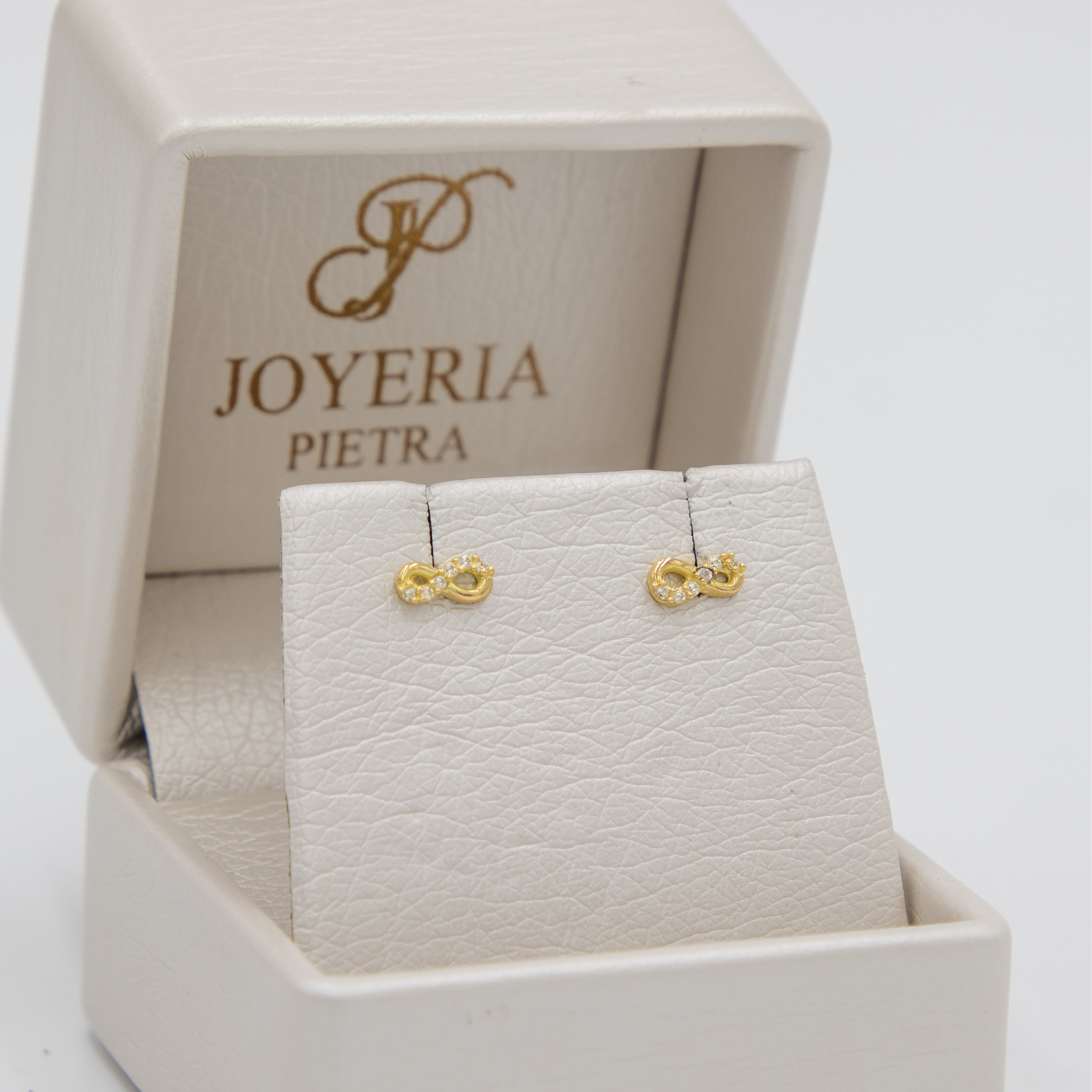 Topos Infinito - Circones Blancos  - Oro Amarillo 18k - 0,68 g