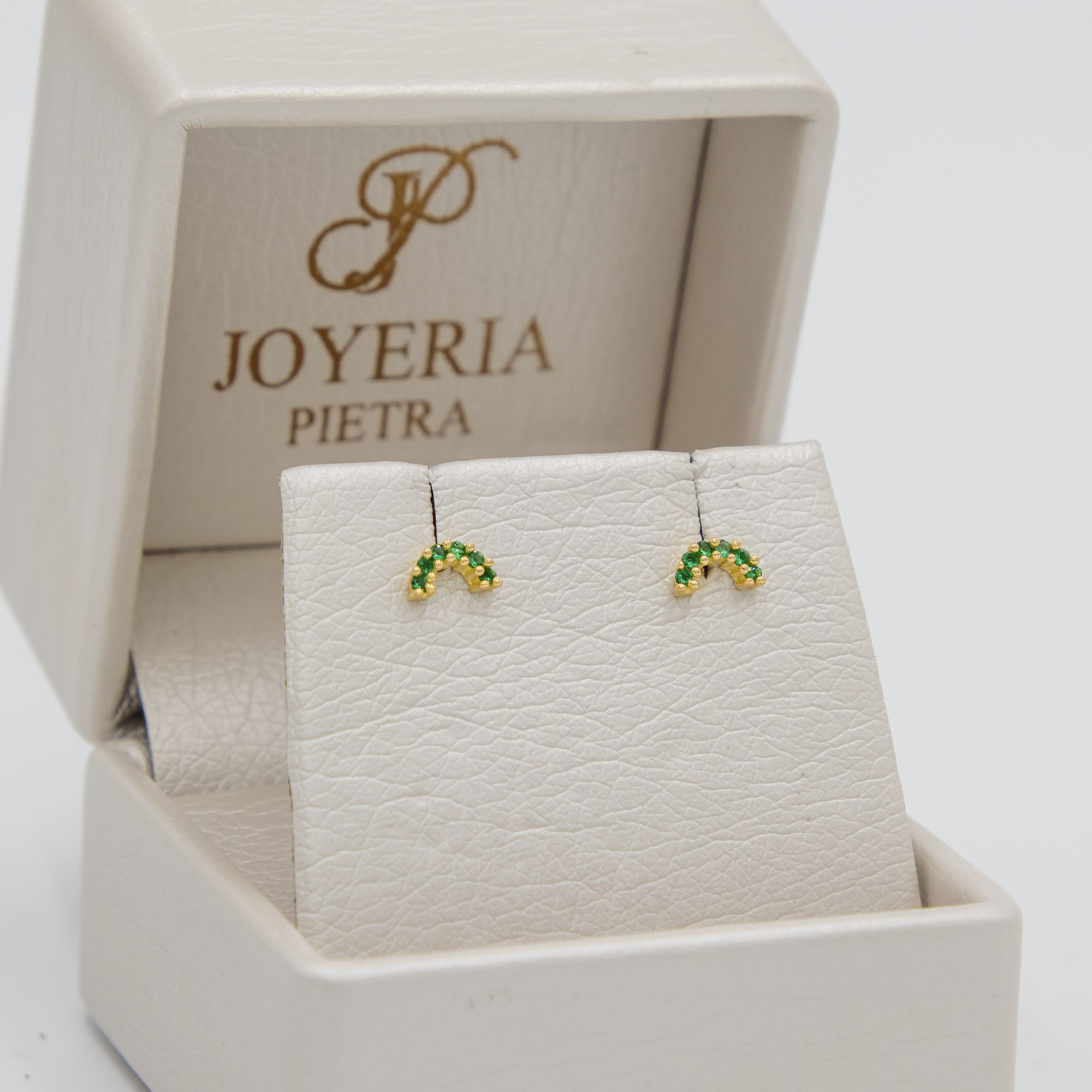 Topos Arco Circones Verdes - Oro Amarillo 18k - 0,75 g