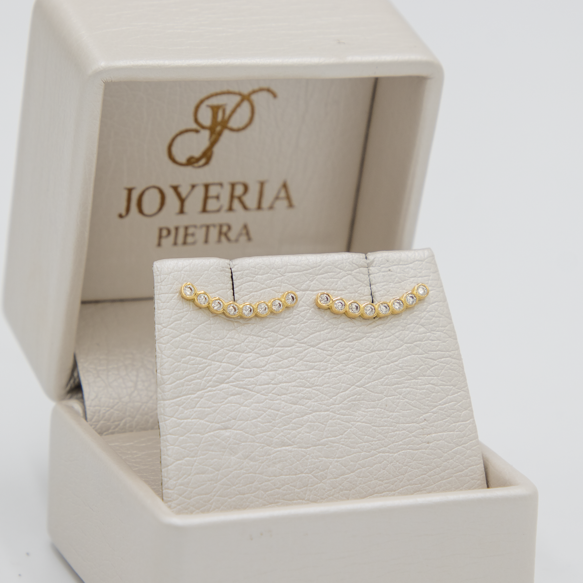 Topos Arcos Grandes Circones Blancos - Oro Amarillo 18k - 1,03 g