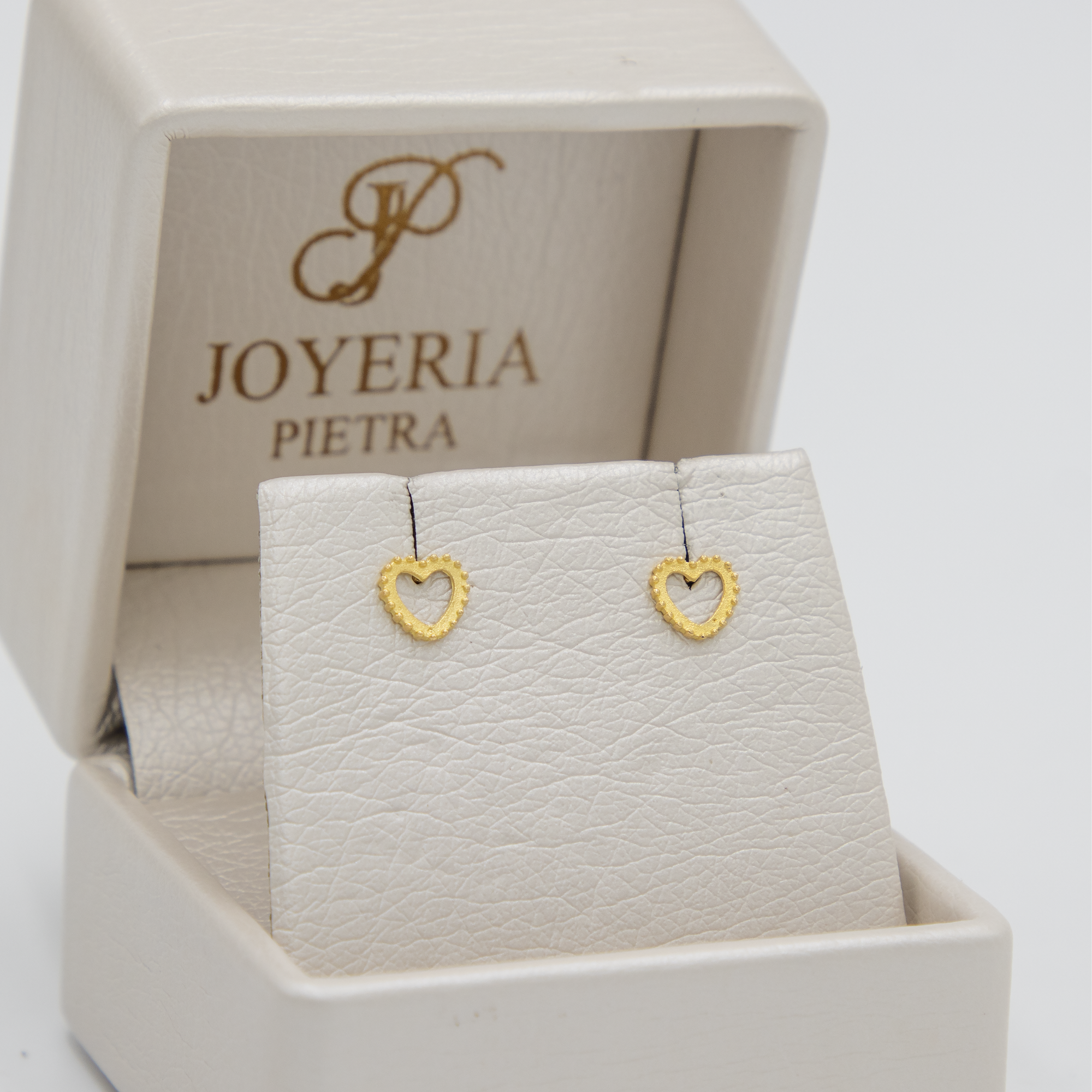 Topos Corazón Silueta Borde Textura - Oro Amarillo 18k - 0,65 g