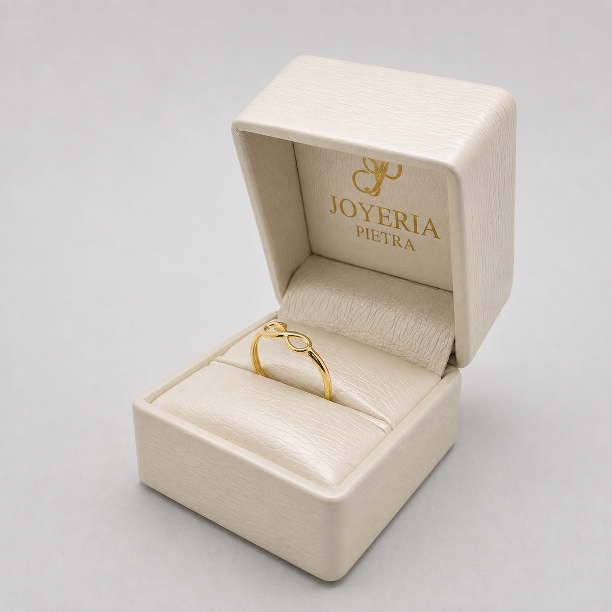 Anillo Infinito Corazón - Oro Amarillo 18K - 0.5g