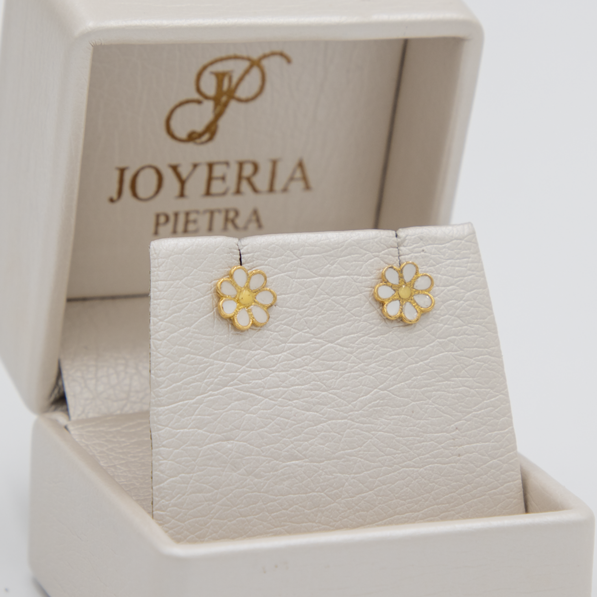 Topos Flor Blanca - Oro Amarillo 18k - 0,97 g