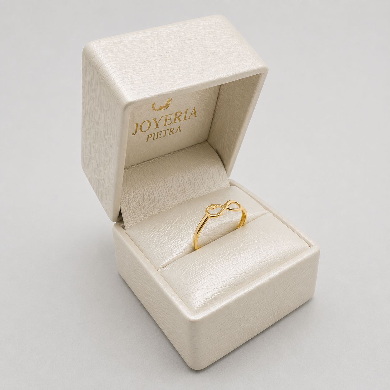 Anillo Infinito Corazón - Oro Amarillo 18K - 0.5g