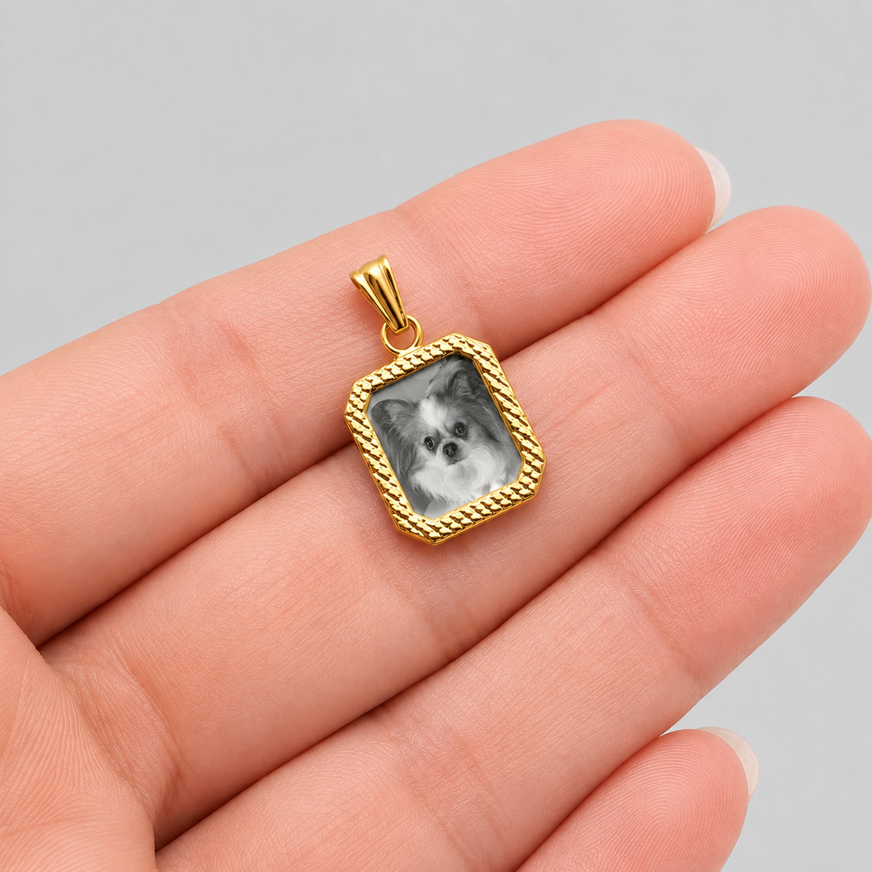 Placa Fotogrado Pequeña - Oro Amarillo 18k