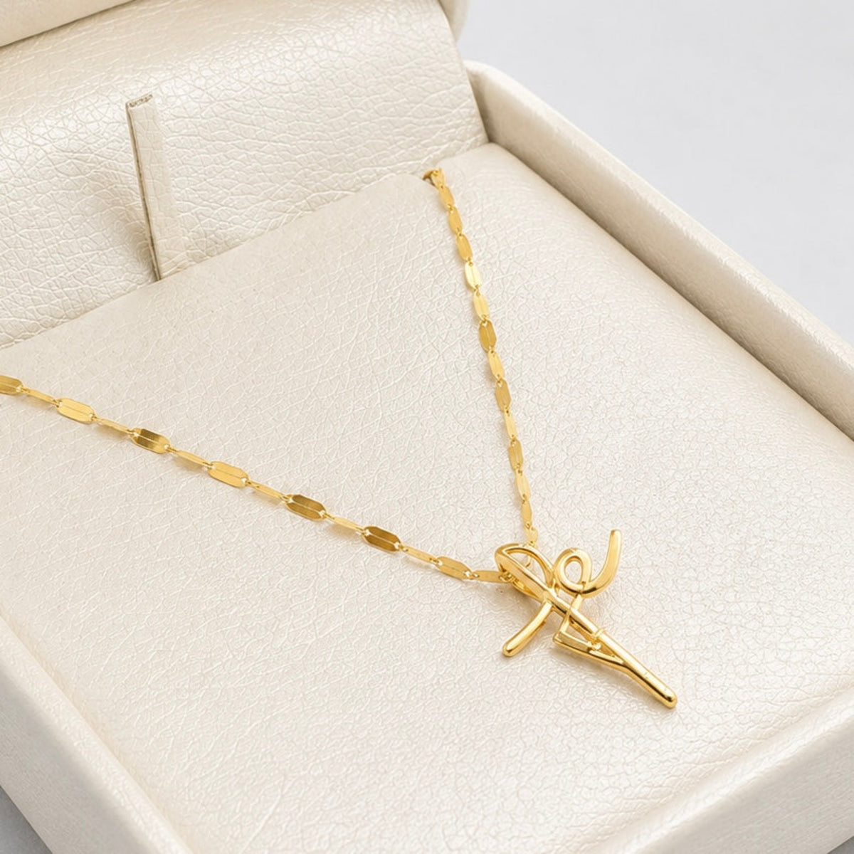Set Cadena Crispeta Espejo 45 cm + Dije Fé - Oro Amarillo 18K