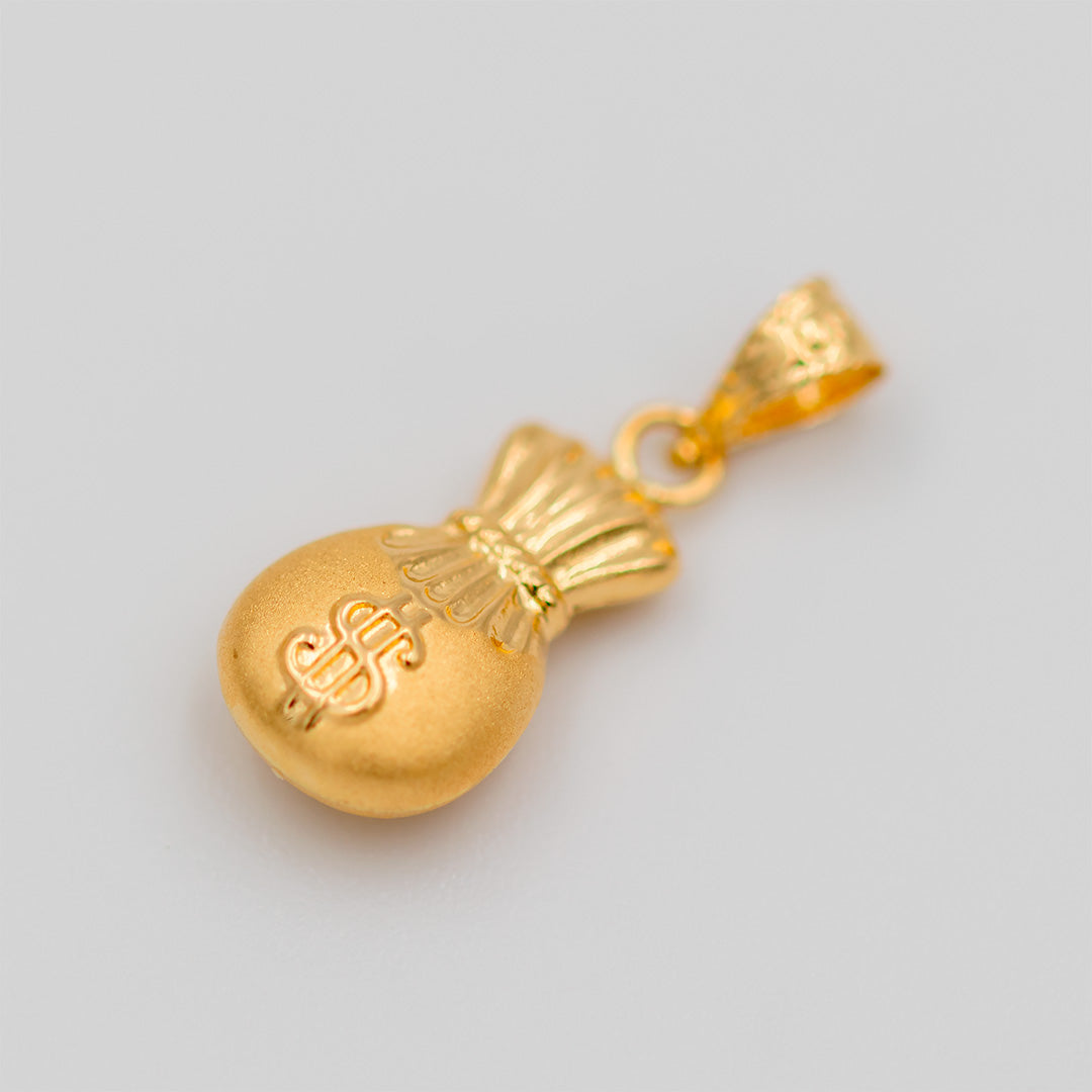 Dije Bolsa De Dinero Toquelada, Oro Amarillo 18k - 0,4 gr