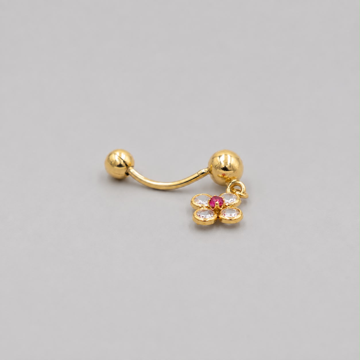 Piercing Ombligo Flor - Oro Amarillo 18k