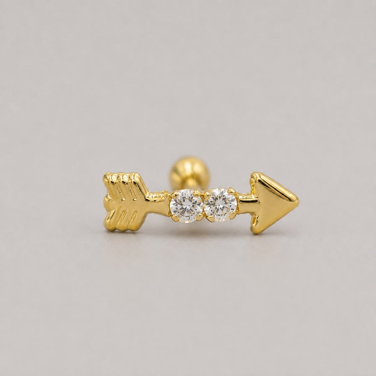 Piercing Flecha Pequeña Circón Blanco - Oro Amarillo 18k