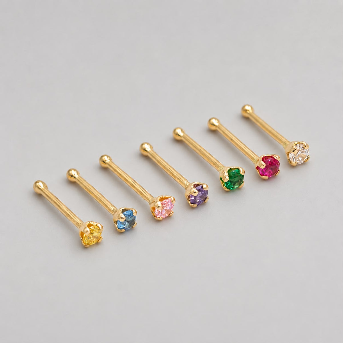 Piercing Nariz Recto Circones  - Oro Amarillo 18k