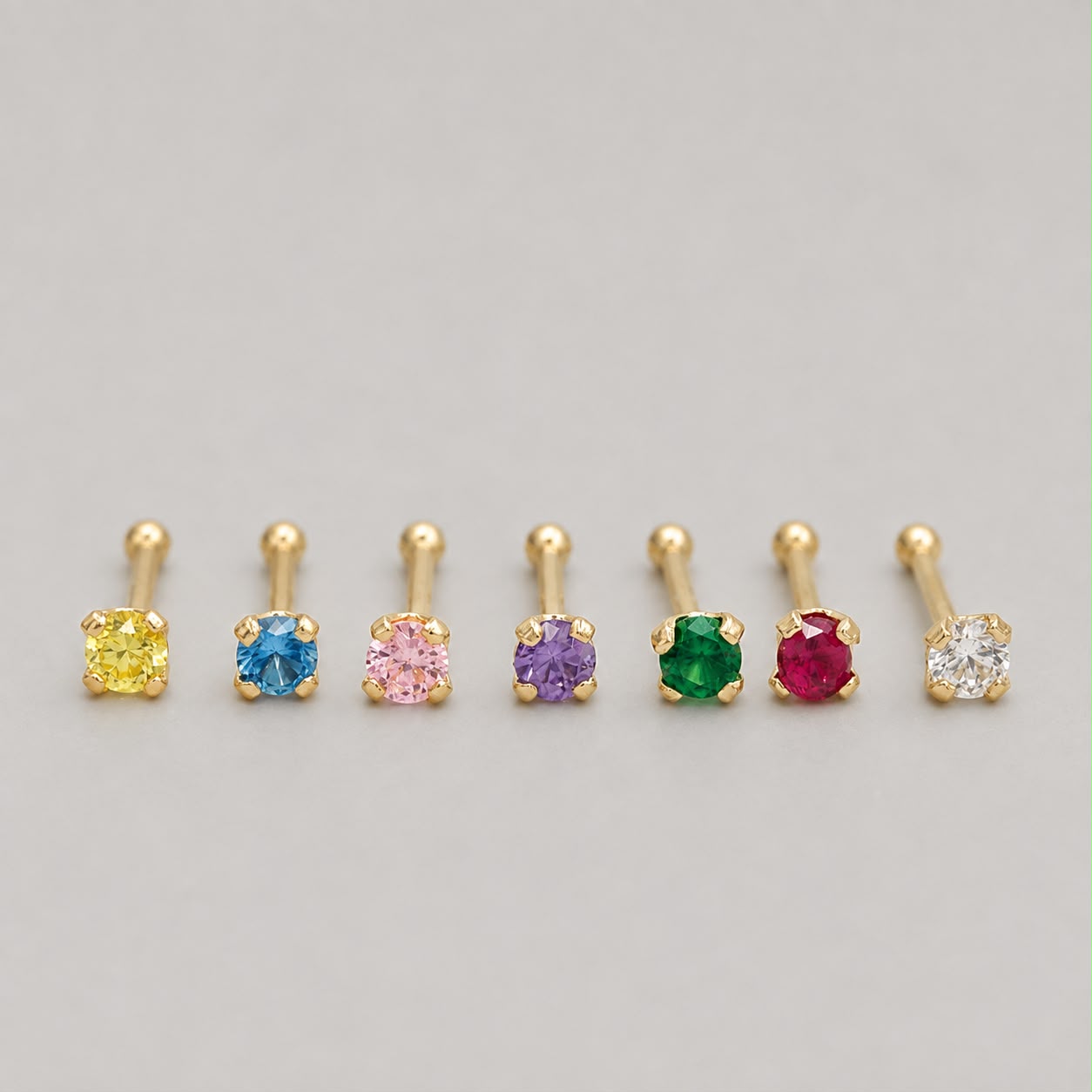 Piercing Nariz Recto Circones  - Oro Amarillo 18k