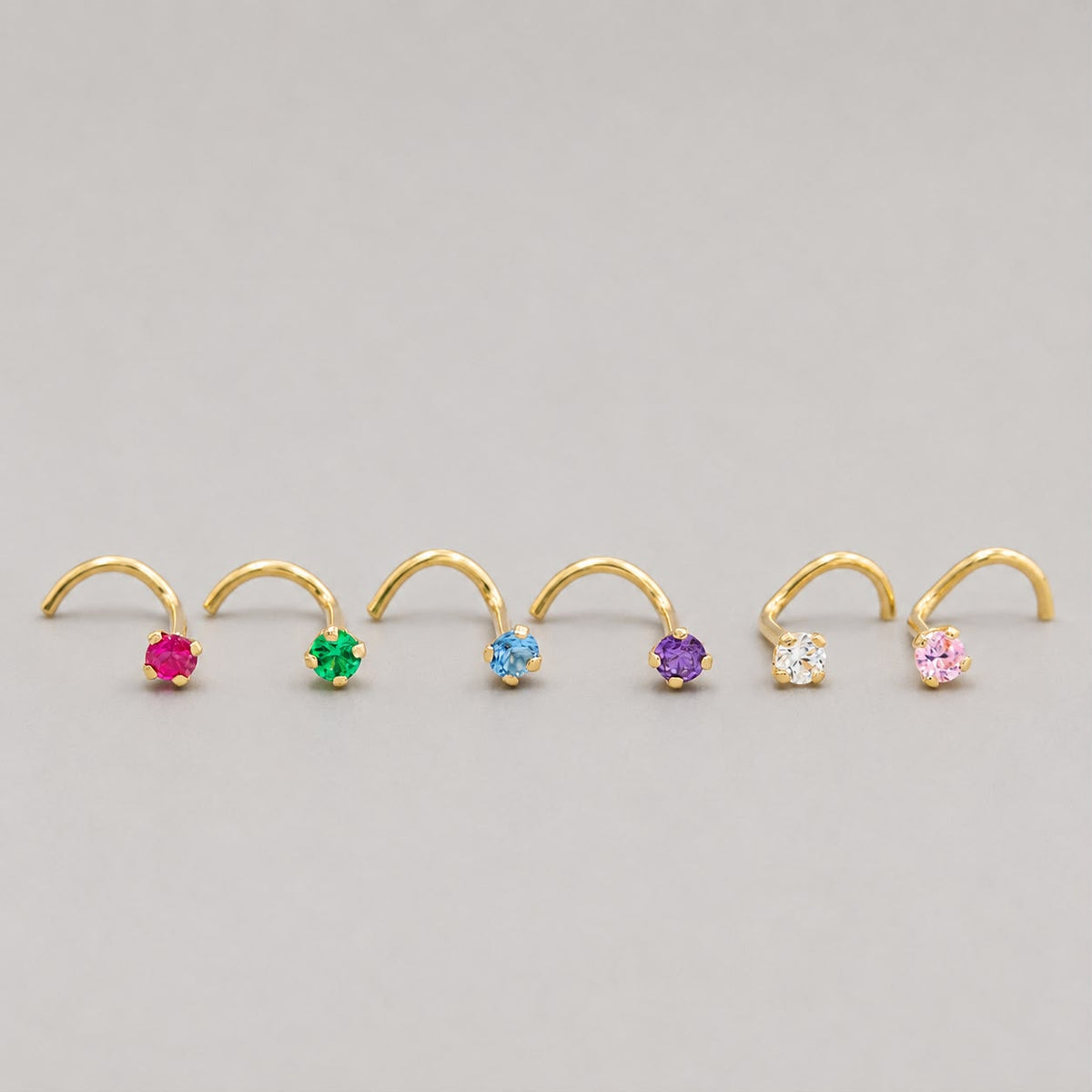 Piercing Nariz Curvo Circones   - Oro Amarillo 18k
