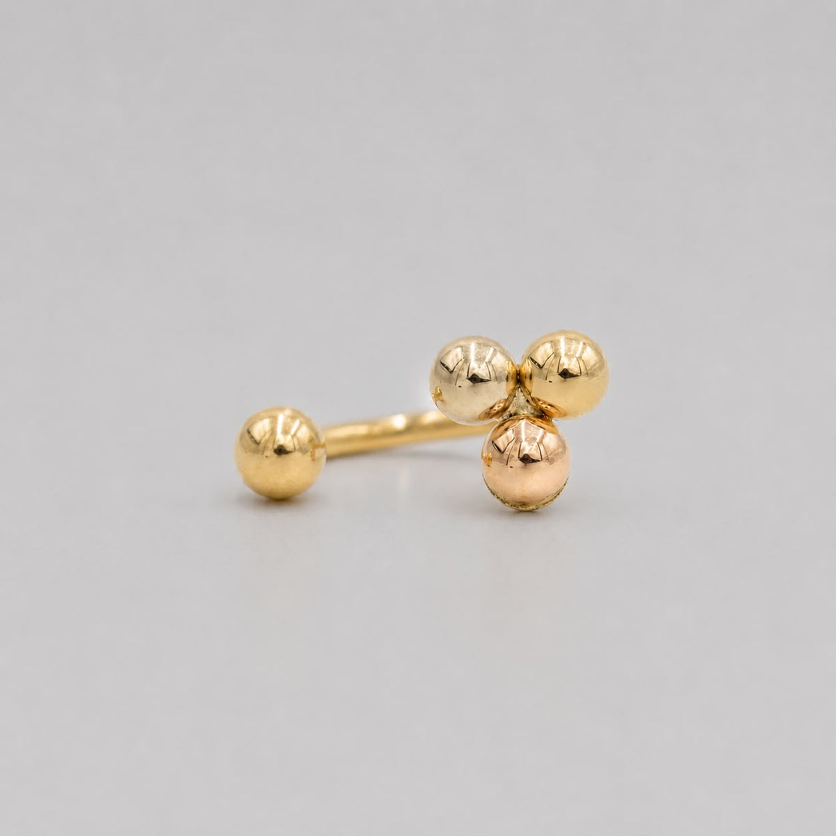 Piercing Tipo Candonga Tres Oros - Oro Amarillo 18k