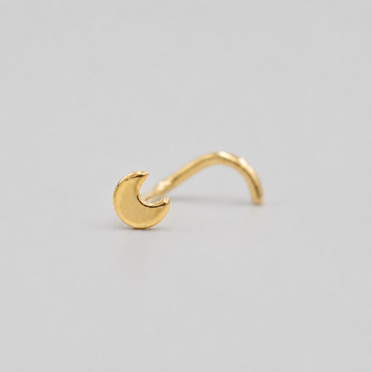 Piercing Nariz Curvo Luna - Oro Amarillo 18k