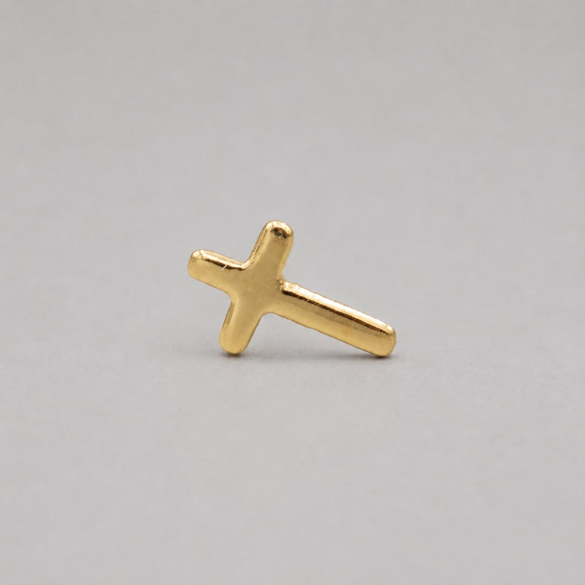 Piercing Nariz Recto Cruz - Oro Amarillo 18k