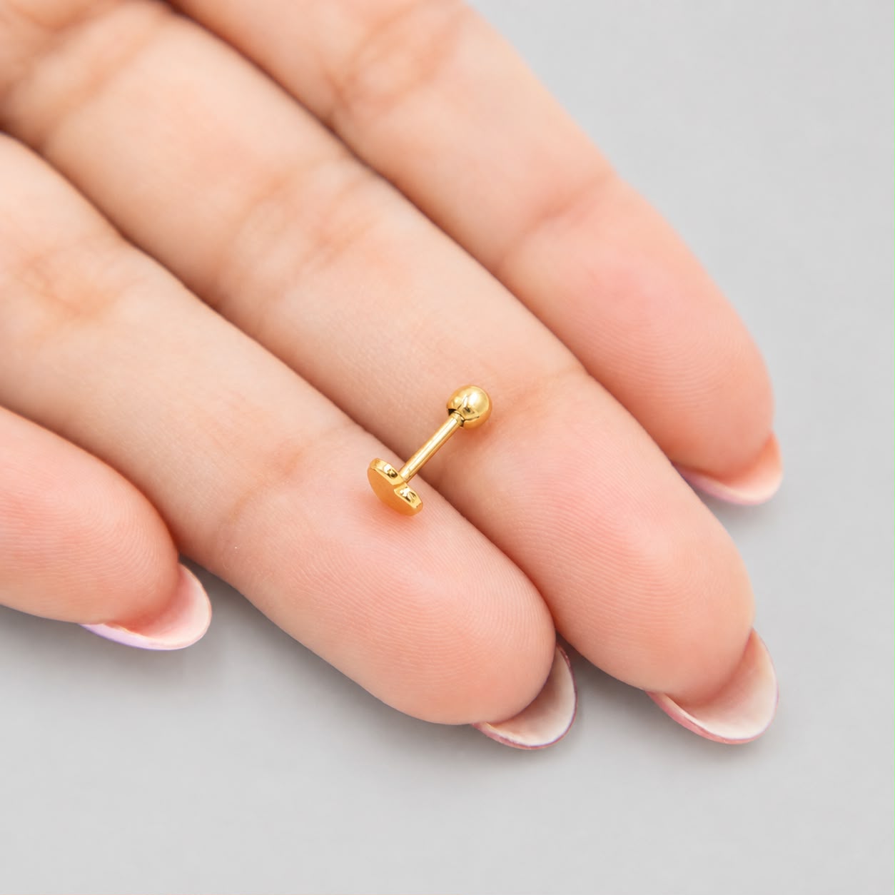 Piercing Corazón Recto  - Oro Amarillo 18k