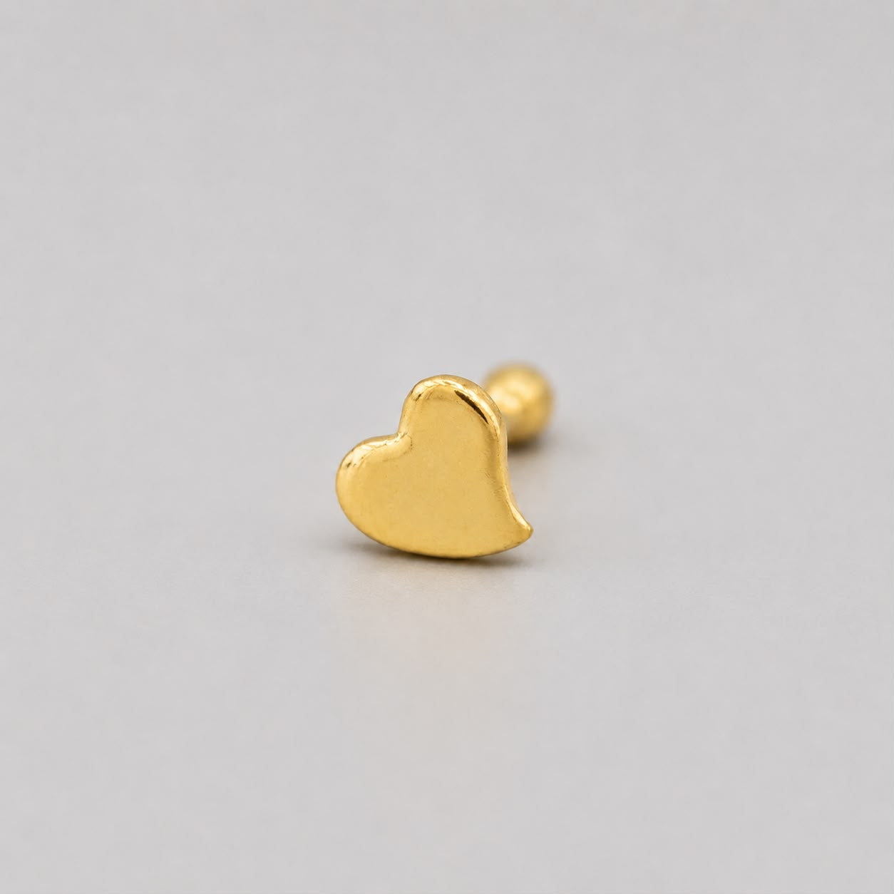 Piercing Nariz Recto Corazón - Oro Amarillo 18k