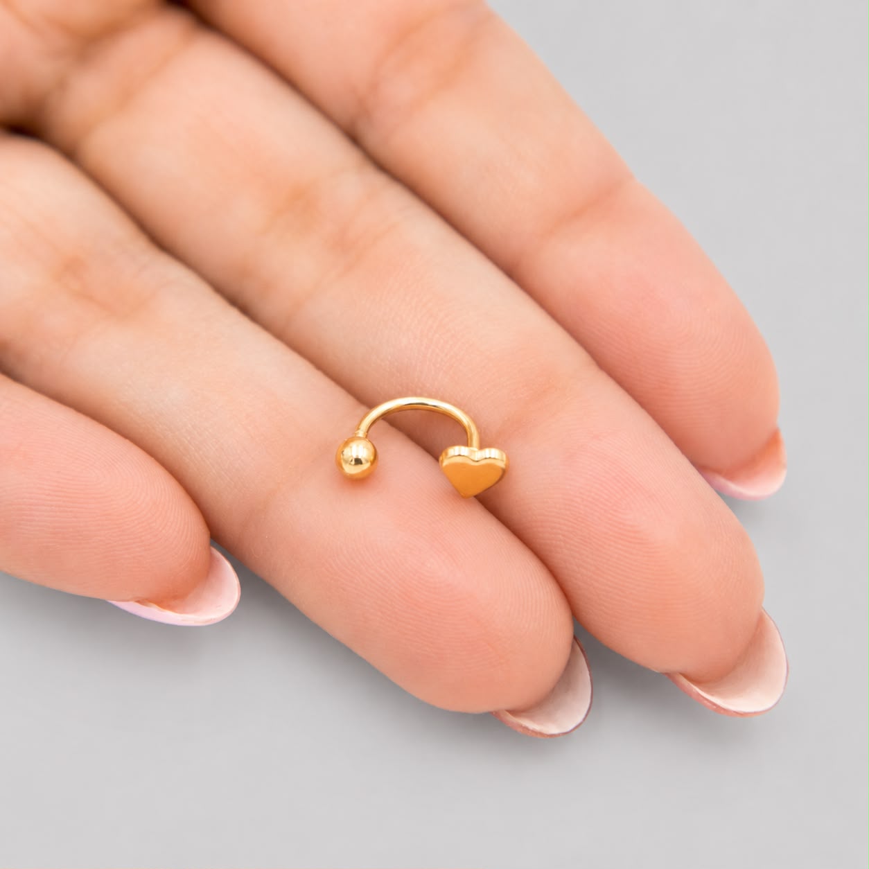 Piercing Tipo Candonga Corazón - Oro Amarillo 18k