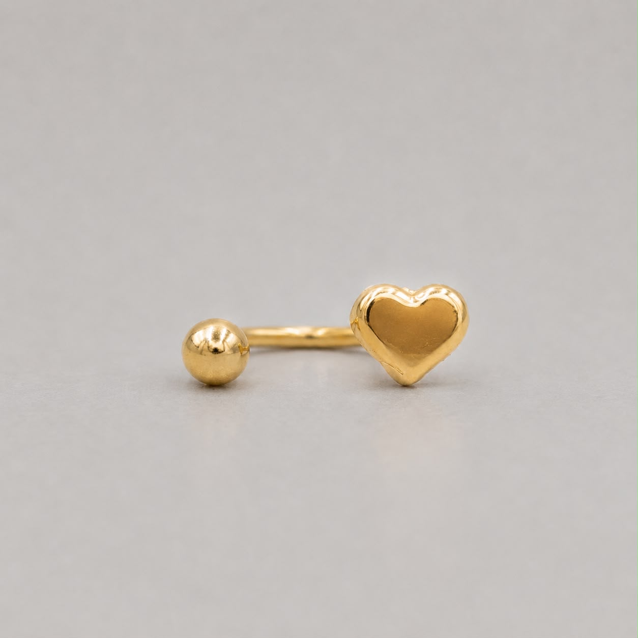 Piercing Tipo Candonga Corazón - Oro Amarillo 18k