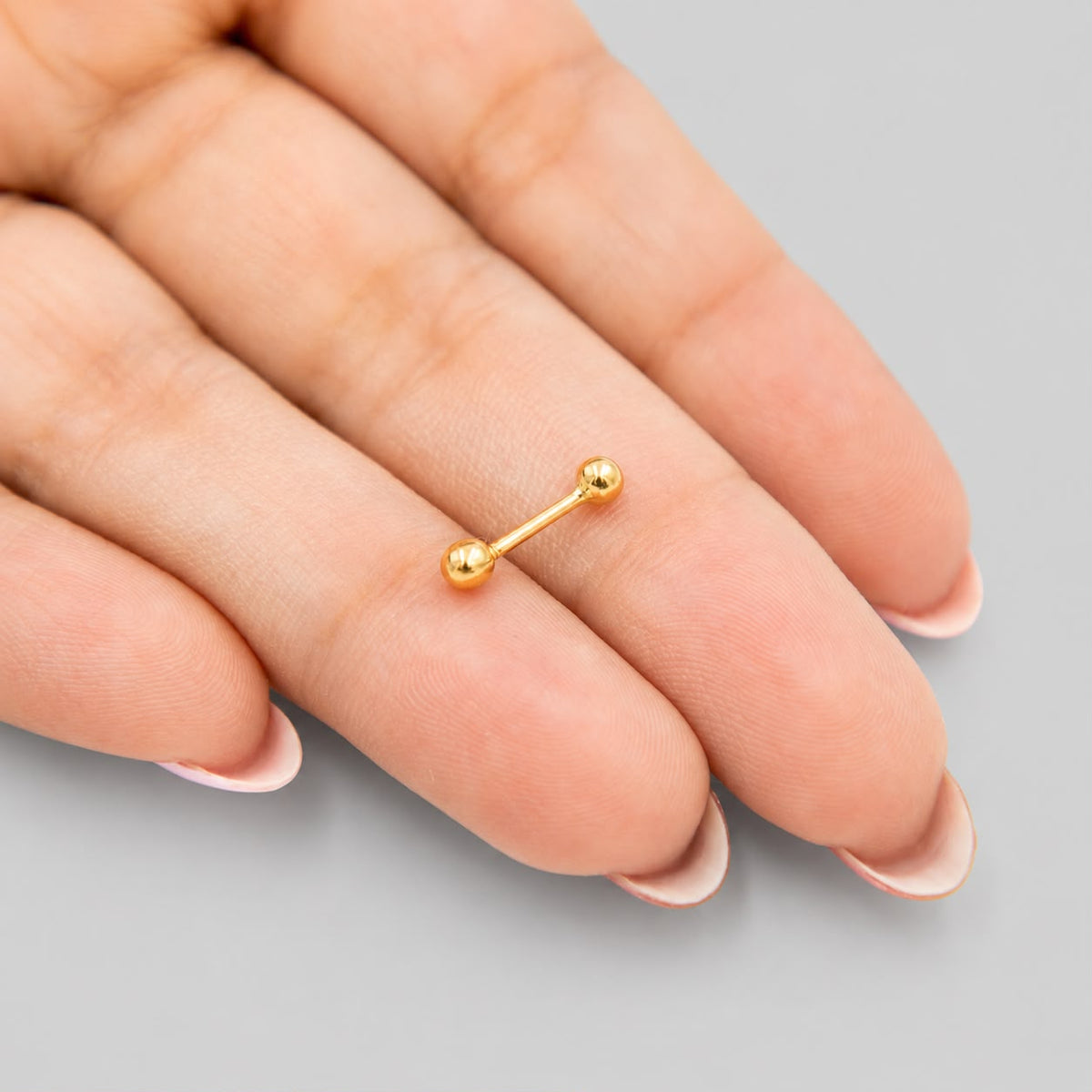 Piercing Ceja Corto Balin  - Oro Amarillo 18k
