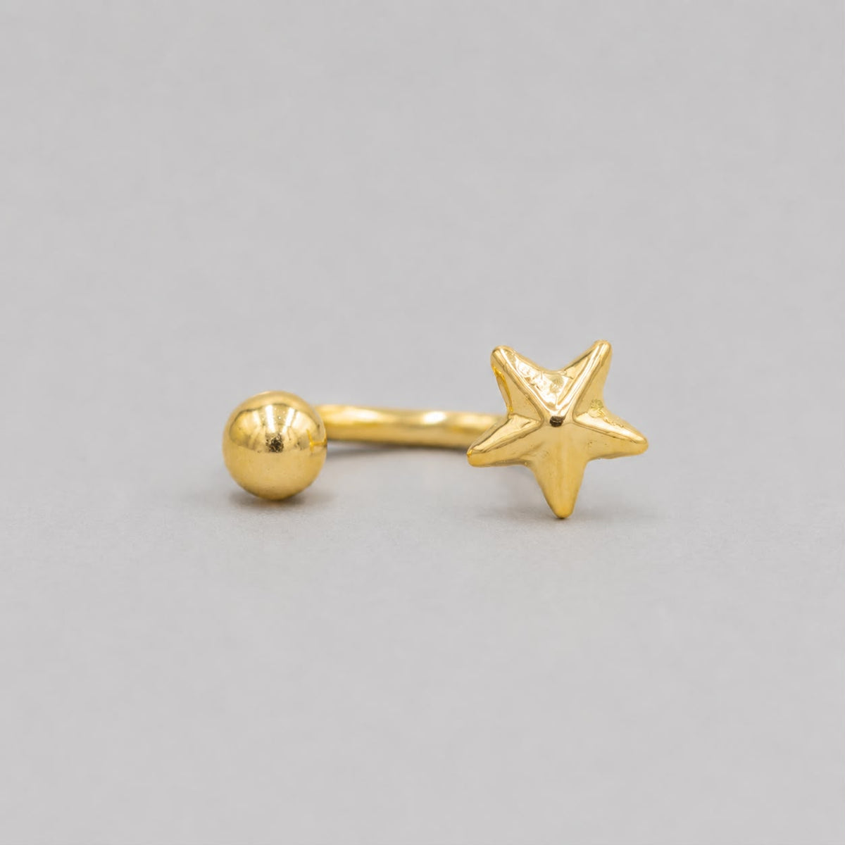 Piercing Tipo Candonga Estrella - Oro Amarillo 18k